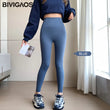 BIVIGAOS 2025 Autumn Sharkskin Leggings Women High Waist Tight Pressure Shaping Push Up Leggings Sexy Fitness Yoga Sport Legging