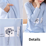 Spring Long Sleeve Print Nightgowns Breathable Loose Comfort Home Wear Leisure Sweet LeisureM-3XL Sleepshirts Hot women lounge