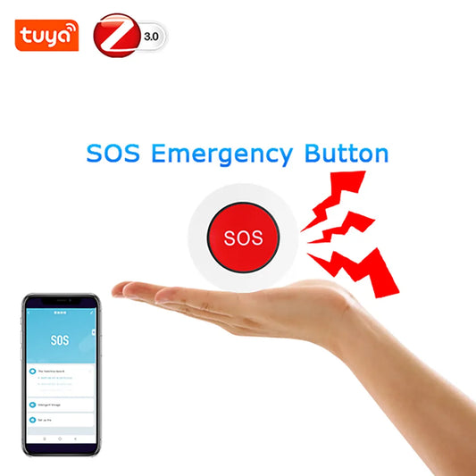 Smart Life Zigbee SOS Button Tuya Alarm Emergency Button Personal Security System For Senior Elderly Children Smart Home