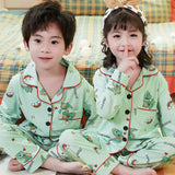 Teen Pajamas Kids Pajamas Satin  Long Sleeves Girls Boys  Night Suits for Kids Clothing Sets Boys Sleepwear - Girls Sleepwear
