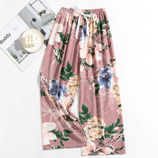 Women Spring Summer Long Pajama Pants Comfortable Loose Plus Size Pants Wear Cartoon Print Pajama Pants Thin Cute Bottoms women sleep