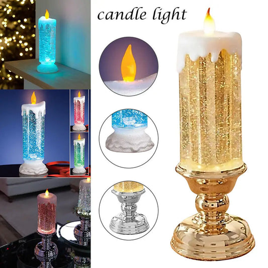 Rechargeable Color LED Waterproof Candle With Glitter Color Changing LED Candle Velas Bougies Et Supports Smart Home