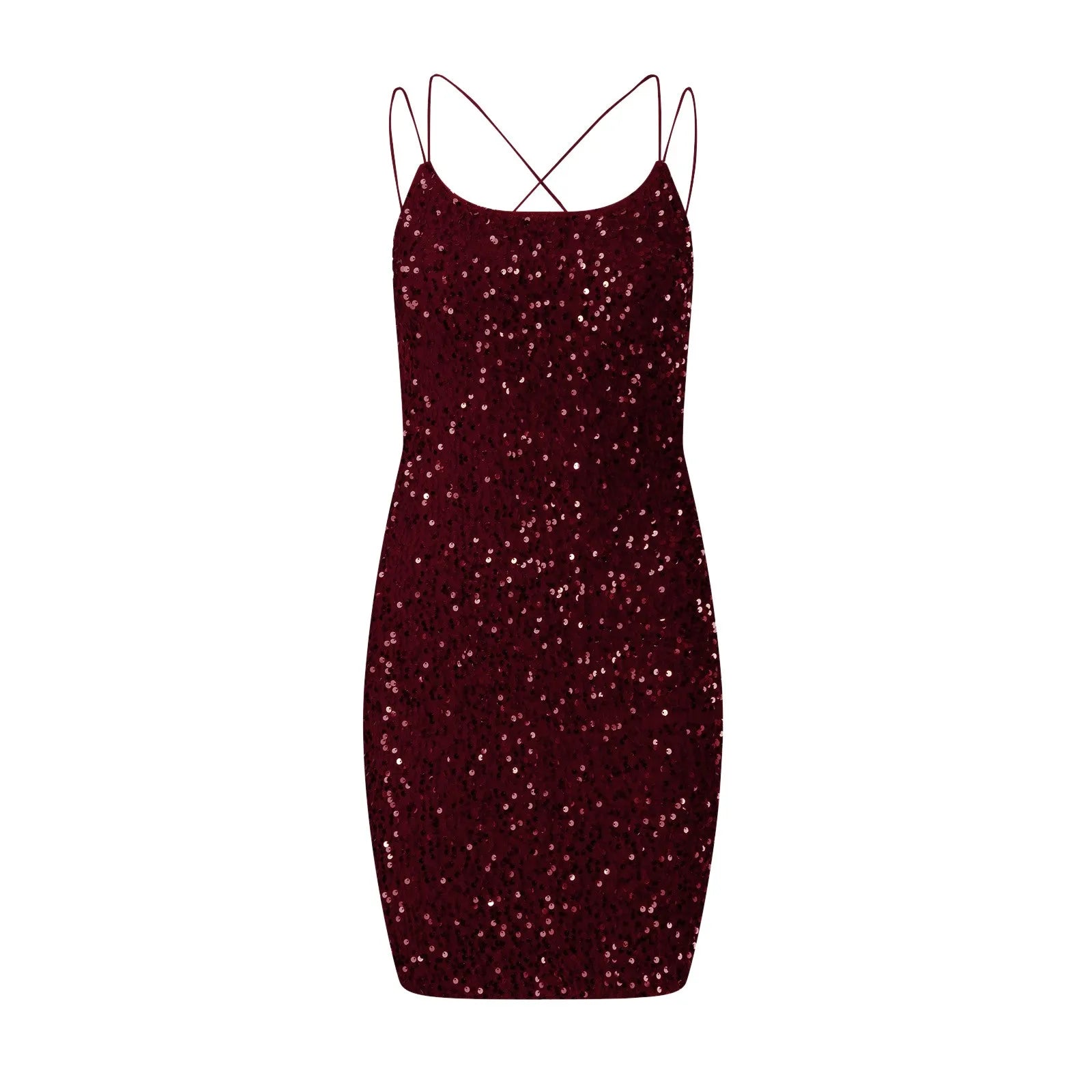 Sexy Women Bodycon Mini Dress Short Tight Dresses for Teens Sparkly Sequin Backless Dress Cocktail Party Gowns Women Prom