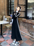 Plus Size 4xl 5xl Casual Slim Long Sleeve Dresses Summer Black Office Lady Womens Clothing Spring Korean Fashion Elegant Women Work Dress
