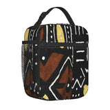 African Mud Cloth Insulated Lunch Bags Thermal Lunch Container Ancient Large Lunch Box Tote Work Outdoor women designer