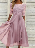 Evening Dress Vestidos Dresses 2025 Woman Elegant Temperament Gentle SlimI Irregular Solid Color Fashion Banquet Chiffon French