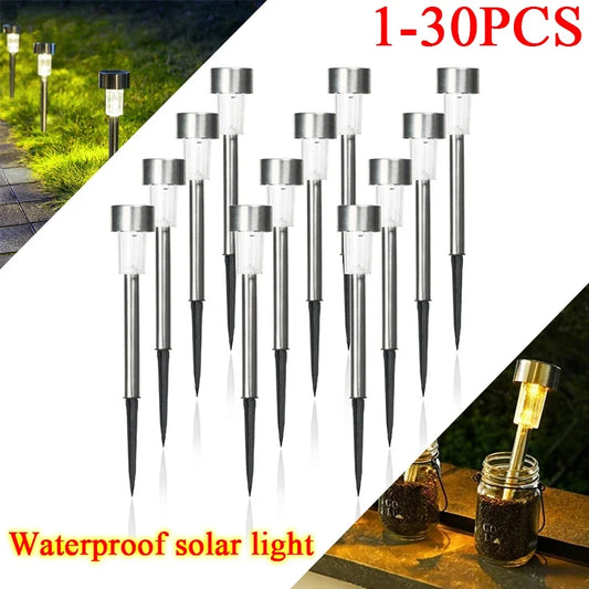 1-30Pcs Solar Garden Decoration Tools Light Outdoor Solar Powered Lamp Waterproof Landscape Lighting for Pathway Patio Lawn