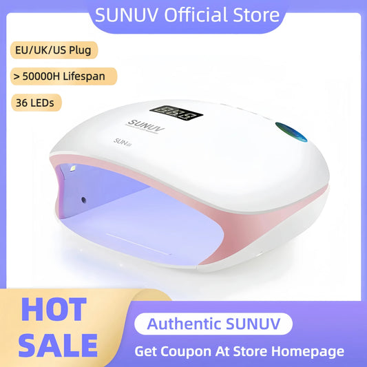 SUNUV SUN4S Nail Lamp 48W UV LED Nail Dryer for Curing Gels Polish With Smart Sensor Manicure Nail Art Salon Equipment Brand Lighting