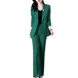 Spring New Thin Jacket Casual Trousers Two-piece Elegant Women Pants Suit Manager Office Outfits Fashion Women Suiting & Blazers