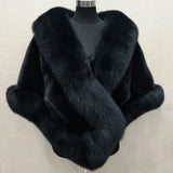 Big Bridal Faux Fur Wraps Winter Wedding Coat Warm shawls Outerwear White Black Blue Shrug size 165*55 cm Women prom