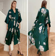 Oversize Print Pajamas Nighties Womens Kimono Gown Robe Long Sleeve Bathrobe Loose Lounge Lingerie Spring Nightwear Home Clothes