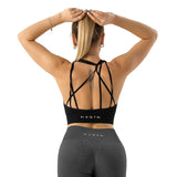 NVGTN Galaxy Ribbed Seamless Bra Spandex Top Woman Fitness Elastic Breathable Breast Enhancement Leisure Sports Women Tops & Tees