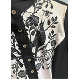 Western Vintage Flower Printed Western Cowboy Dress Women Button-down Dress Short Sleeves 100% Cotton Dress Summer Streetwear