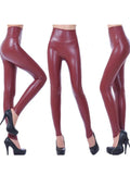 CHSDCSI Faux Leather High Waist Sexy Legging Woman Black Pencil Pants Slim Skinny Women Trousers