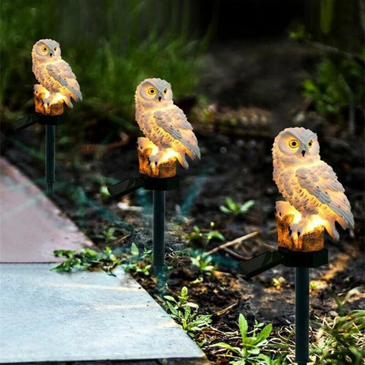 Garden Solar Lights Outdoor Owl Shape Waterproof LED Lawn Lamp Stake for Yard Walkway Decoration - Patio Lawn
