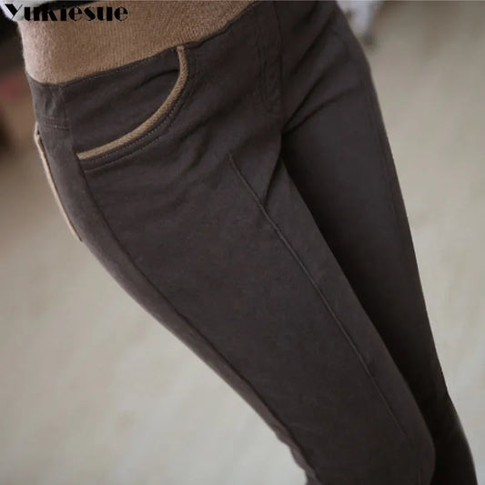 clothes S-4XL Woman Pencil Pants High Waist Skinny Thick Velvet Warm Leggings Jeggings Legins Feminina Trousers 90H Winter Women Legging