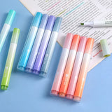 1/2/4PCS Highlighter Pen Oblique Head Gradient Color Marker Office Stationery for Writing Painting Line Drawing School Supplies