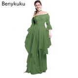 Vintage Victorian Medieval Renaissance Black Gothic Dress Woman Cosplay Halloween Costume Princess Gown Women Plus Size Clothing - Women Prom