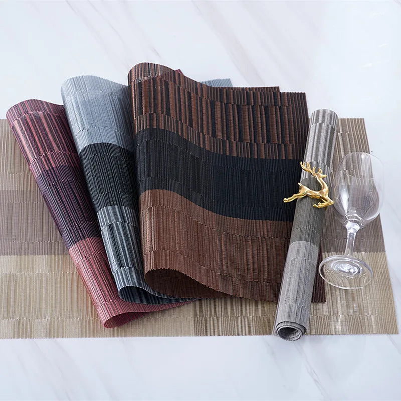 Set of 4 PVC Washable Placemats for Dining Table Mat Non-slip Placemat Set In Accessories Cup Coaster Wine Pad Kitchen