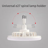 30WE27LED Ceiling Fans with Light Remote Control Dimmable Ceiling Lamp Bulb Indoor Bedroom Chandelier Lighting Fan