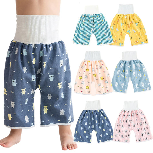 Baby Waterproof Diaper Pants&Skirt for Potty Training Baby Comfy Diaper Short for Boys and Girls Sleeping Bedclothes Night Time Boy shorts - Girls Short