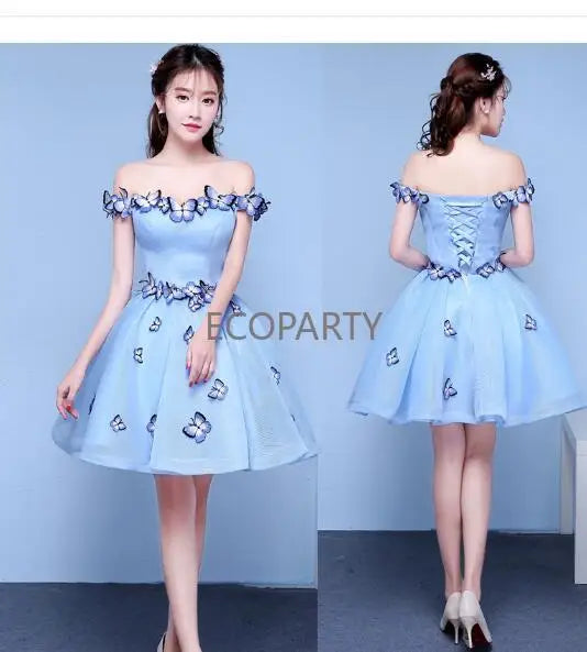 New Chorus Dance Performance Suit Sky Blue Butterfly Bridesmaid Evening  Indian Dresses Patterns for Wedding Bridesmaid women prom - women contemporary