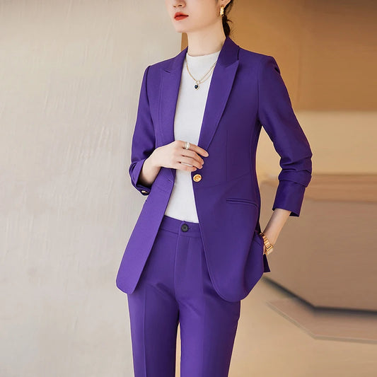 High-Quality Fabric Formal Business Suits with Pants and Jackets Coat Professional Work Wear Trousers Set OL Styles Blazer women suiting
