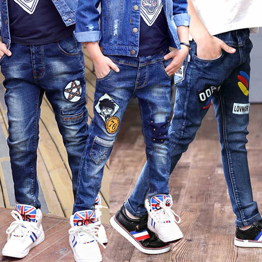 New Regular Spring Autumn Fashion Slim Thick Sports For Handsome Boys Jeans
