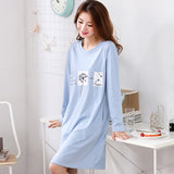 Spring Long Sleeve Print Nightgowns Breathable Loose Comfort Home Wear Leisure Sweet LeisureM-3XL Sleepshirts Hot women lounge