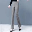 Office Lady Loose Flare Pants Autumn Winter Korean Woman Clothing Pockets Patchwork High Waist Fashion Solid Casual Trousers