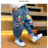 Children's Clothing Boys Jeans Spring and Autumn New Children's Casual Trousers Boys Loose Pants - Boy Cloth