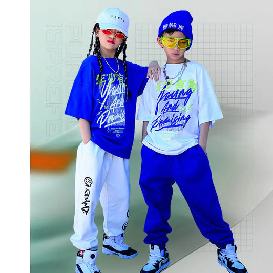 Kids Performance Hip Hop dancing Outfits Crop Tops Streetwear Cargo Pants Girls Boys Jazz Dance Wear Costumes Concert Outfits Boy shorts - Girls Short