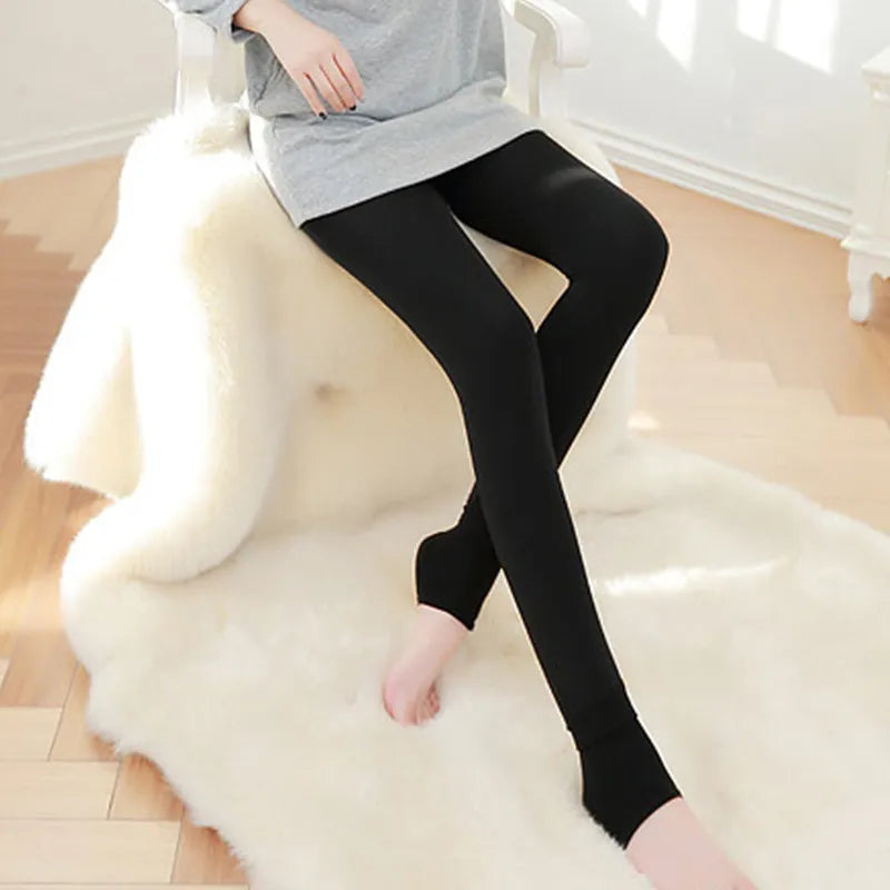 New Green Woman Leggings Warm Velvet Black Skinny High Elastic Waist Thicken Lady's Fitness Pants Clothes Winter Women Legging - Women Casual