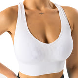 NVGTN Galaxy Ribbed Seamless Bra Spandex Top Woman Fitness Elastic Breathable Breast Enhancement Leisure Sports Women Tops & Tees