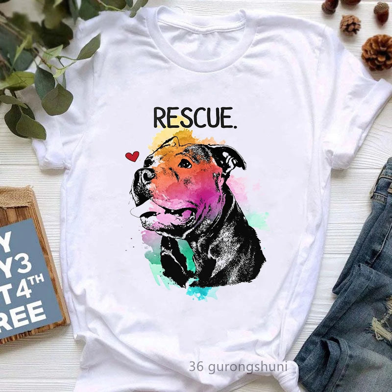 Breeds don't Make And Dogs People Do Pitbulls Graphic Print Tshirt Girls Colorful Casual T-Shirt Femme Summer - girl tops - girl short