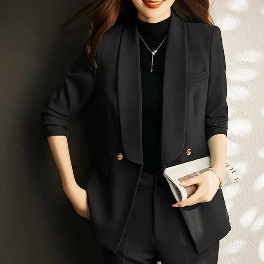 Autumn Winter Formal Uniform Styles Pantsuits Business Suits with Pants and Jackets Coat Professional Blazers Trousers Set women suiting