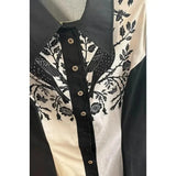 Western Vintage Flower Printed Western Cowboy Dress Women Button-down Dress Short Sleeves 100% Cotton Dress Summer Streetwear