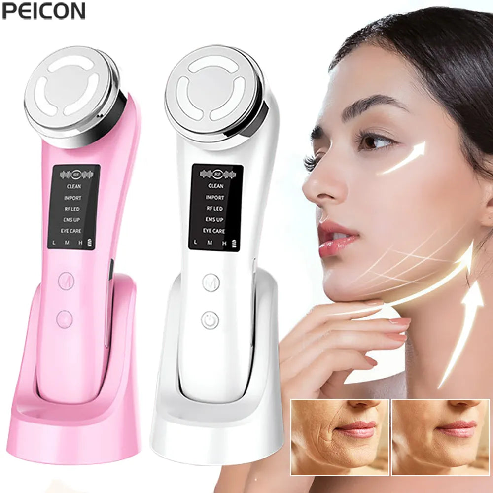 RF Skin Tightening Machine Face Lifting Device For Wrinkle Anti Aging EMS Skin Rejuvenation Radio Frequency Facial Massager Spa