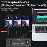 Audio Interface Podcast Studio Sound Card Kit with Microphone for Live Streaming Recording PC\Phone Home Audio - Electronics - Wireless