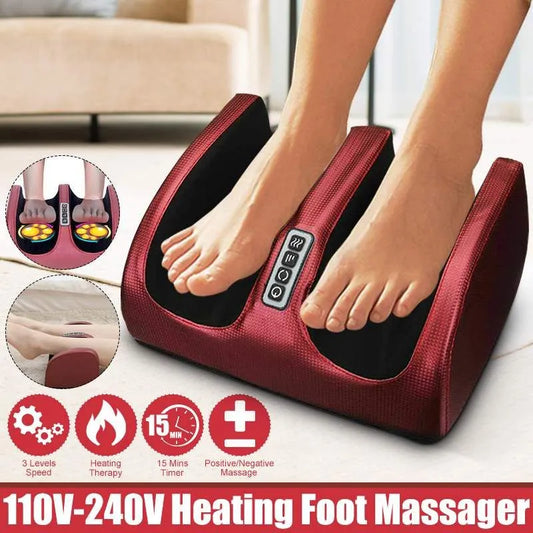 Electric Foot Massager Heating Therapy Hot Compression Shiatsu Kneading Roller Muscle Relaxation Pain Relief Foot Spa Machine - Healthy electronics accessory