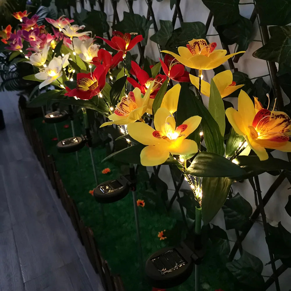 7 Heads Solar Lights Outdoor Decorative Solar Garden Lights Rose Flower Lawn Lamp for Yard Decor Flowers Patio Garden