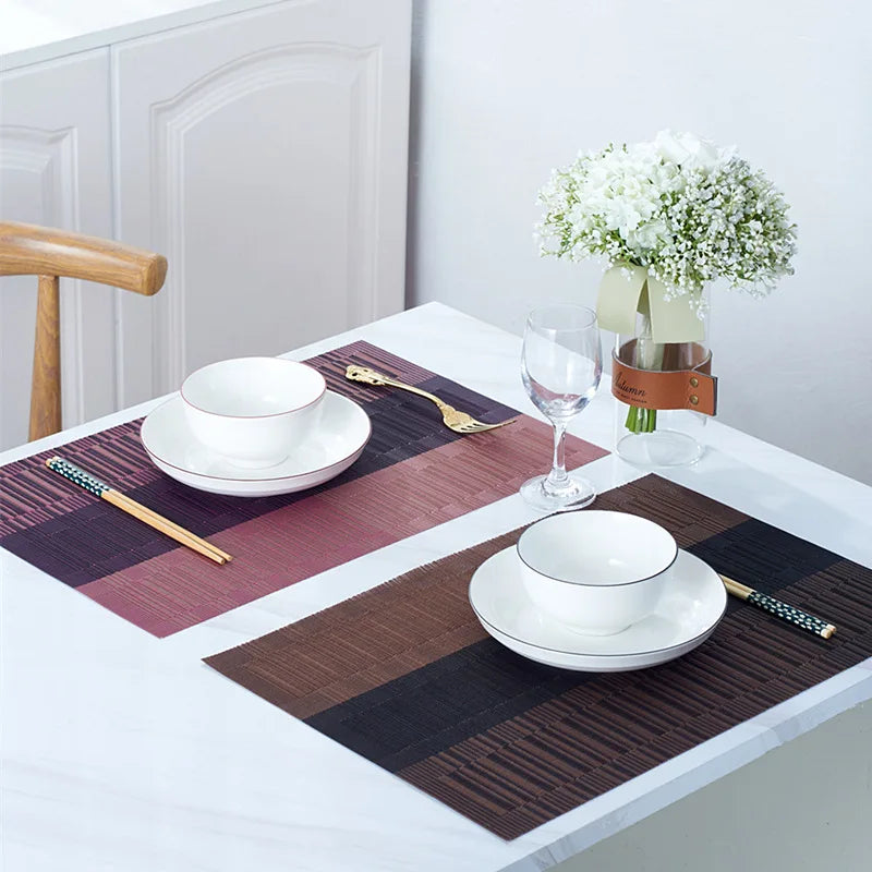 Set of 4 PVC Washable Placemats for Dining Table Mat Non-slip Placemat Set In Accessories Cup Coaster Wine Pad Kitchen