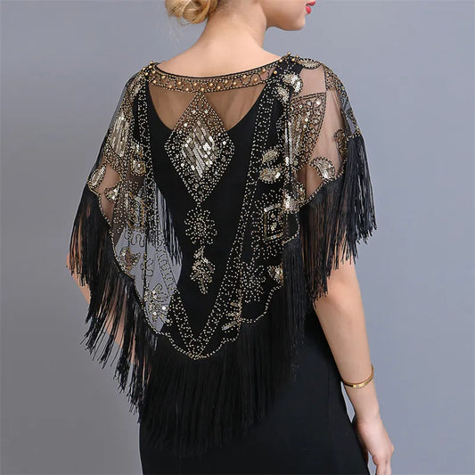 Bling Tassels Blouse Shirt Sexy Women Summer Sequin Casual Tops Camiseta Mujer Poncho Shirt Blusas Pullover Party Club Clothing Women Casual