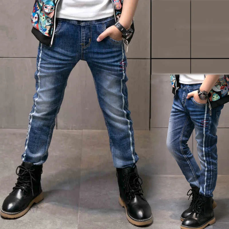 New Regular Spring Autumn Fashion Slim Thick Sports For Handsome Boys Jeans