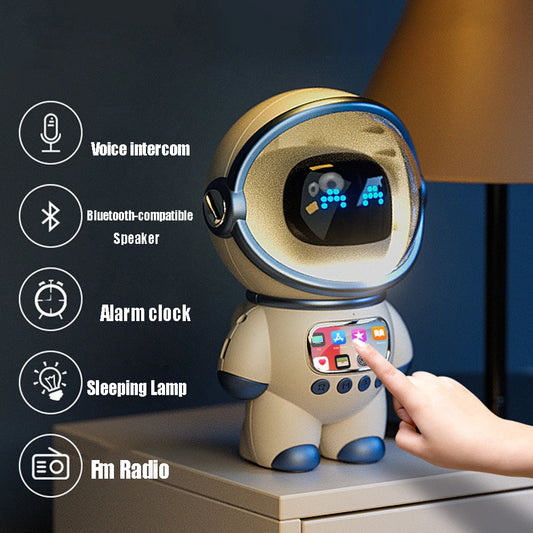 Smart Astronaut Bluetooth-compatible Speaker Mini Sound Box Portable Stereo Interactive With Alarm Clock Creative Gift Home Audio