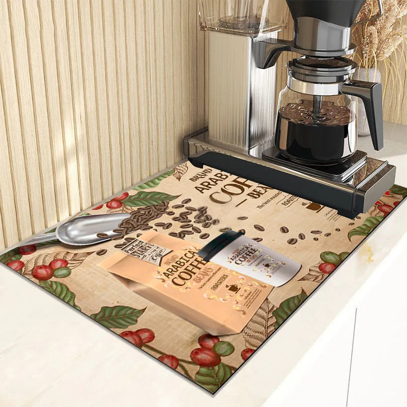 Coffee Machine Mat Bar Dishwashing and Drainage Mat Silicone Table Mat Insulated Coffee Machine Special Mat Dining