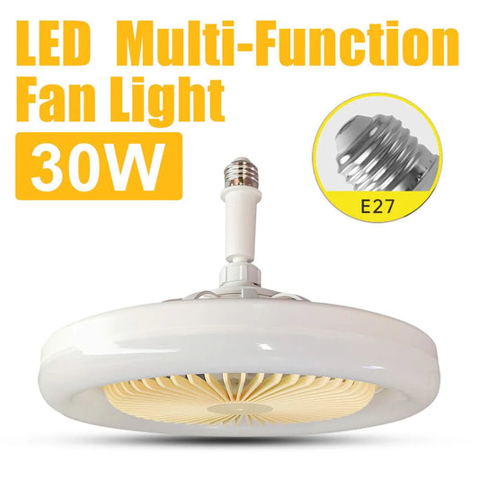 E27 LED Ceiling Fan Lamp 3-Gear Speed Cooling Fan Remote Control Fan Light Dimmable Ceiling Light Electric Fan Ventilator Lamp Lighting Fan