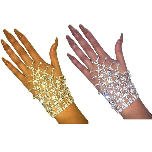 Fashion Tassel Rhinestone Hand Bracelets for Women Bohemian Crystal Finger Ring Bracelet Bangle Charm Jewelry - Women Jewellery - Girl Jewellery - Women Accessory - Girl Accessory