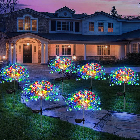 Solar LED Firework Fairy Lights Outdoor Garden Decoration 8 flashing modesLawn Pathway Lights Patio Yard Party Christmas Wedding - Home Improvement - Electronic Accessory