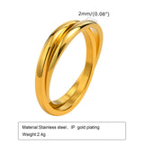 Interlocked Rolling Rings Party Jewelry Gold Color Stainless Steel Circle Stackable Finger Band Women Contemporary